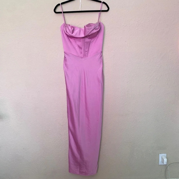 HOUSE OF CB 'Charmaine' Pink Corset Maxi Dress NWOT size M - Picture 4 of 15